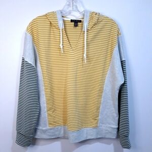 Tribal Striped Long-Sleeve Multicolor Cropped Hoddie Sweatershirt Size small …